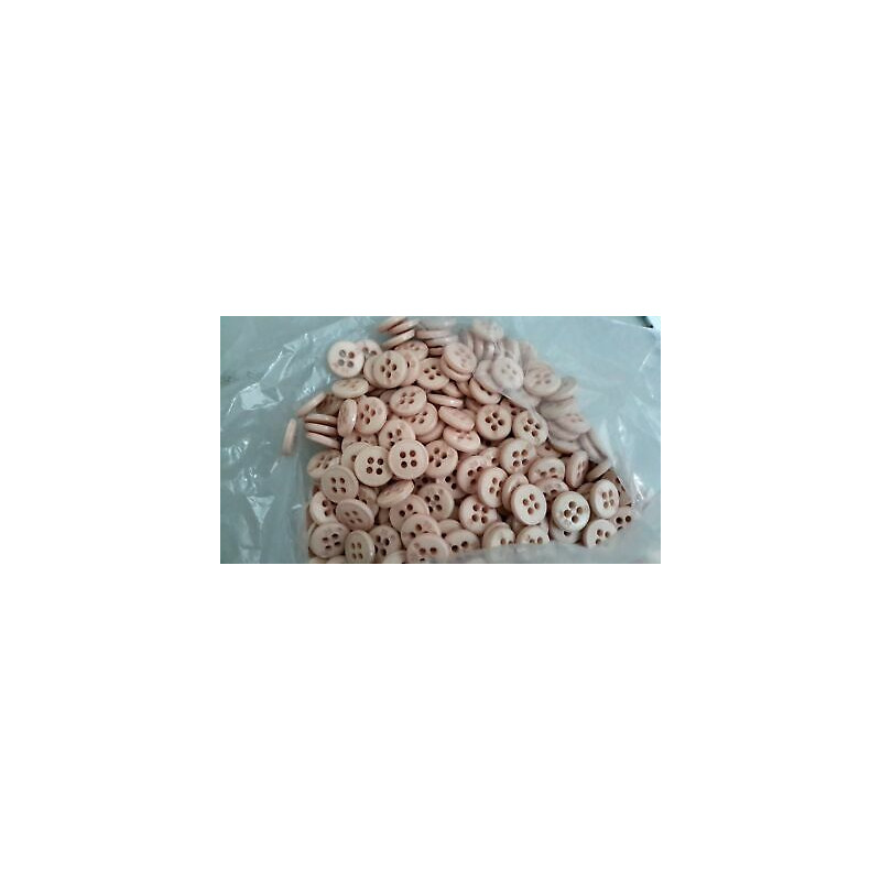 N. 60 Bottoni rotondi in plastica colore rosino sfumato 4 fori mm 13 circa