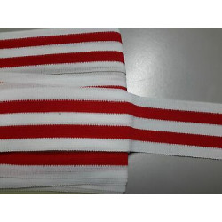 Metri 3 di Passamaneria in TESSUTO a righe bianco e rosso alta cm 5