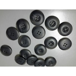 N. 10 Bottoni rotondi in plastica colore grigio 4 fori mm 28 circa