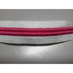 Metri 5 di Passamaneria in TESSUTO a righe bianco e fuxia alta cm 2