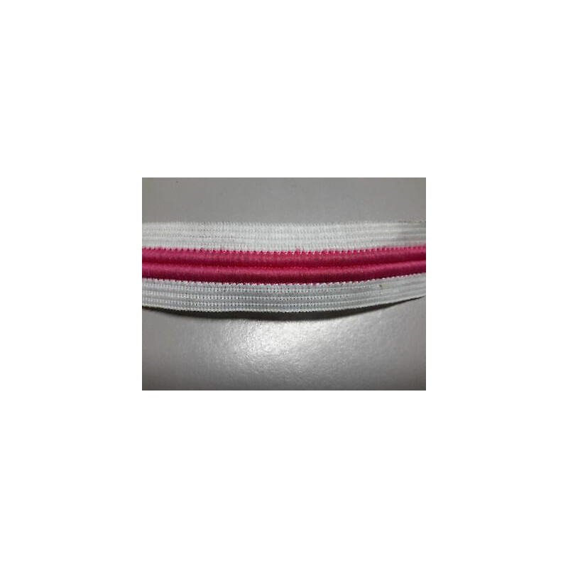Metri 5 di Passamaneria in TESSUTO a righe bianco e fuxia alta cm 2