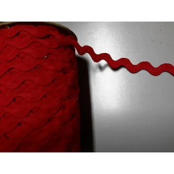 Mt 10 Passamaneria a serpentina colore rosso alta mm 7 