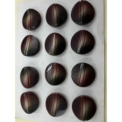 n 12  Bottoni rotondi plastica colore marrone cm 2,8  foro dietro