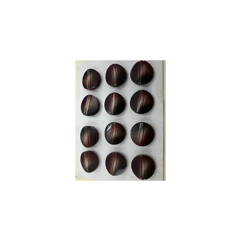 n 12  Bottoni rotondi plastica colore marrone cm 2,8  foro dietro