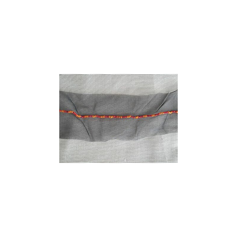 N. 5 Applicazioni in tulle nero con perline arancio rosso cm 5x50