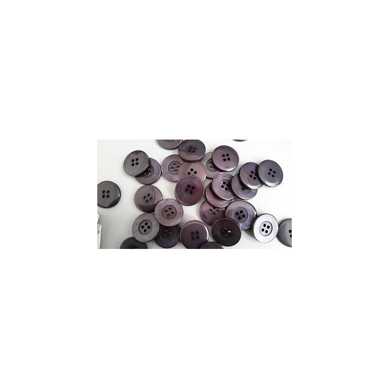 N. 10 Bottoni rotondi in plastica colore blu chiaro 4 fori mm 22 circa