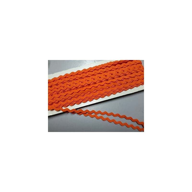 Mt 20 Passamaneria a serpentina colore arancio indanthrene alta mm 3 