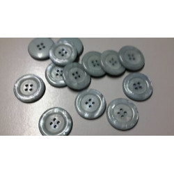 N. 10 Bottoni rotondi in plastica colore azzurro 4 fori mm 25 circa