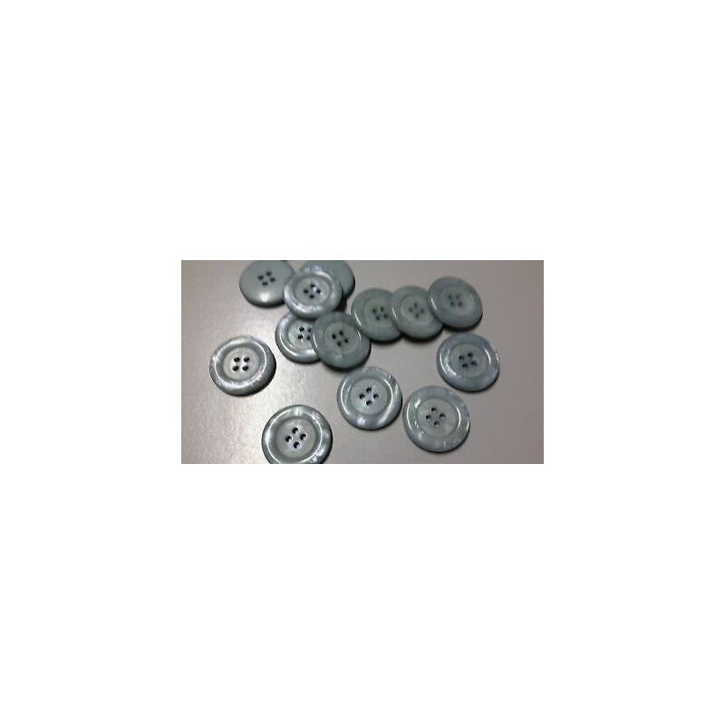 N. 10 Bottoni rotondi in plastica colore azzurro 4 fori mm 25 circa
