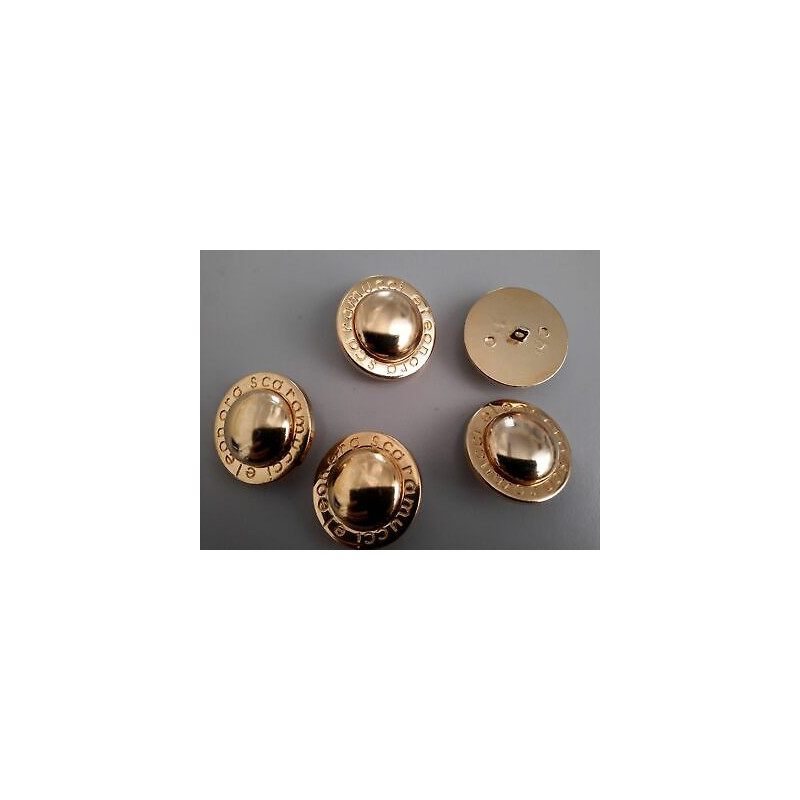 n 12 Bottoni rotondi in metallo colore oro cm 3 foro dietro