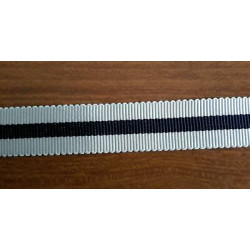Metri 15 Nastro bordatura passamaneria tessuto righe panna e blu cm 1,5