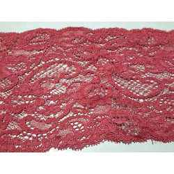Metri 1 di Passamaneria in pizzo merletto colore bordeaux alta cm 13