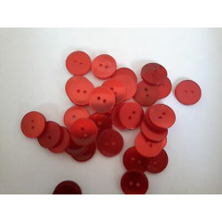 n 60 Bottoni rotondi in plastica rosso trasparente cm 1,6 a 2 fori