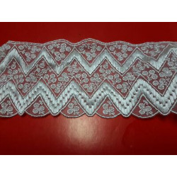 Metri 1 di Passamaneria in pizzo merletto colore Blanco alta cm 6,5