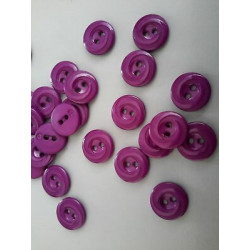 n 10 Bottoni rotondi in plastica colore viola cm 1,4 a 2 fori