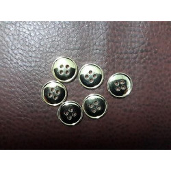 N. 10 Bottoni bellissimi rotondi in plastica colore oro 4 fori mm 13