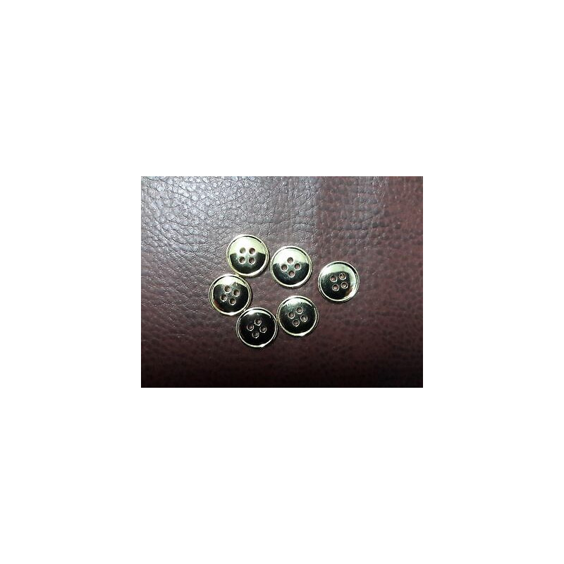 N. 10 Bottoni bellissimi rotondi in plastica colore oro 4 fori mm 13