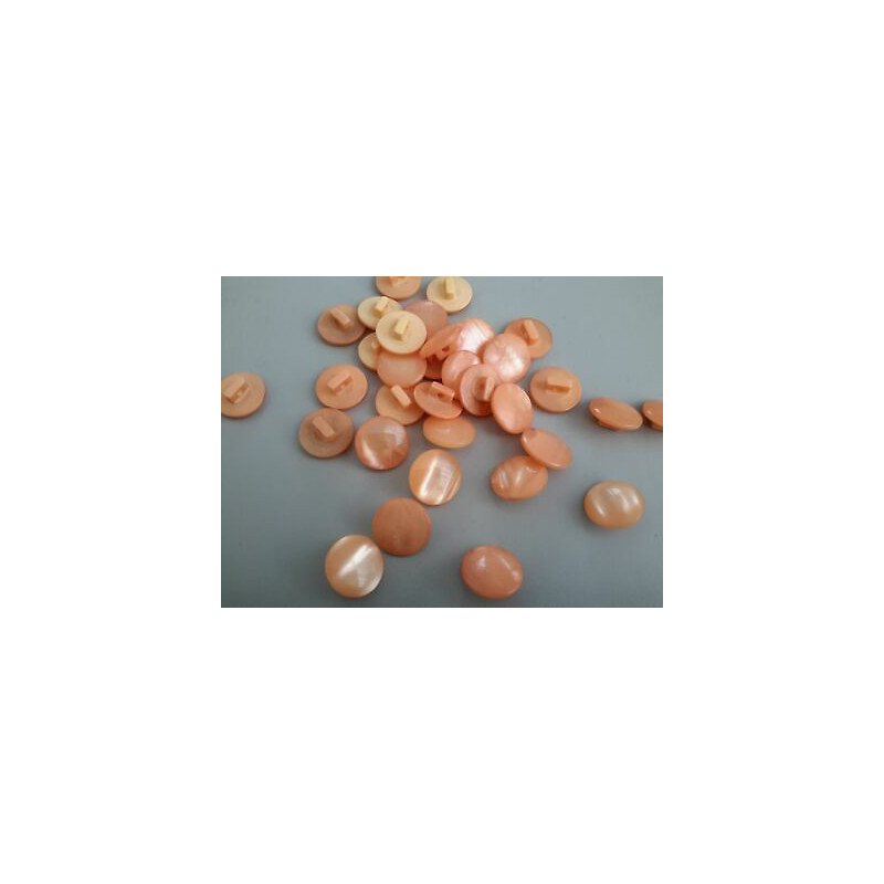n 10 Bottoni rotondi in plastica colore arancio chiaro cm 1,5 foro dietro