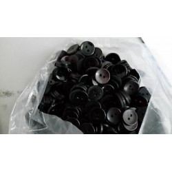 N. 60 Bottoni rotondi in plastica colore viola e nero sfumato 2 fori mm 14