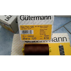 Scatola da 10 Spolette filato Gutermann Tilolo No 120 Mara colore marrone