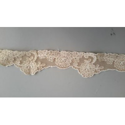 Metri 4 di Passamaneria in pizzo BEIGE alta cm 3,5