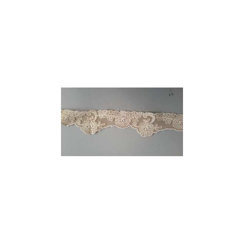 Metri 4 di Passamaneria in pizzo BEIGE alta cm 3,5