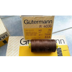 Scatola da 10 Spolette filato Gutermann Tilolo No 70 M403 colore marrone 