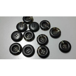 N. 10 Bottoni rotondi in plastica colore marrone sfumato 4 fori mm 24 circ