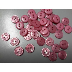 N.10 Bottoni rotondi in plastica colore rosa 2 fori mm 11 circa