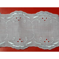 Metri 1 Passamaneria pizzo sangallo merletto bianco alta cm 8 circa
