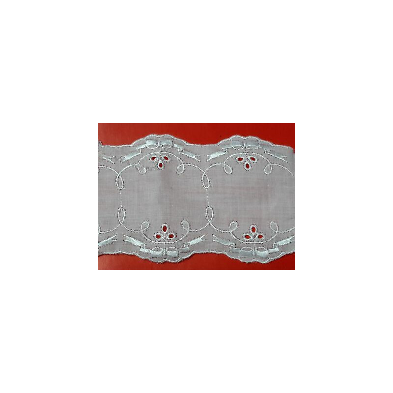 Metri 1 Passamaneria pizzo sangallo merletto bianco alta cm 8 circa