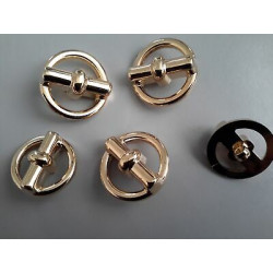n 10 Bottoni rotondi in plastica colore oro cm 2,7 foro dietro