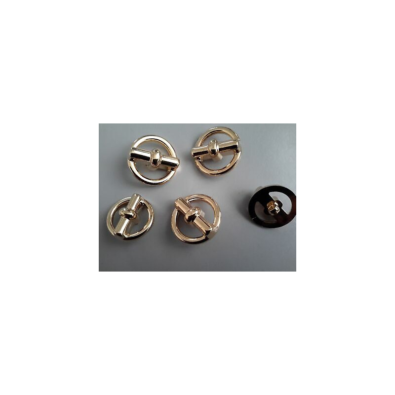n 10 Bottoni rotondi in plastica colore oro cm 2,7 foro dietro