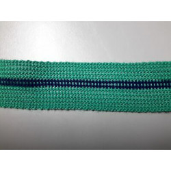 Metri 1 di Passamaneria in tessuto maglina verde e blu alta cm. 3