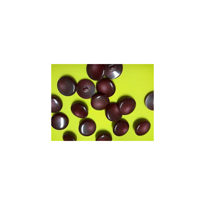 n 10 Bottoni rotondi plastica colore bordeaux sfumato cm 2,70 a foro dietr