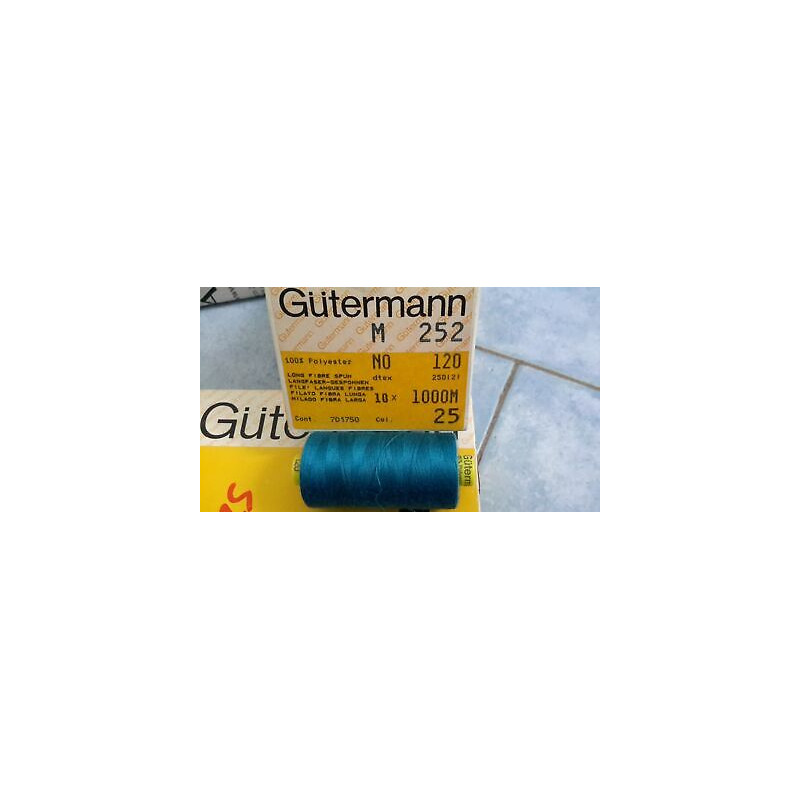 Scatola da 10 Spolette filato Gutermann Tilolo No 120 M252 colore turches