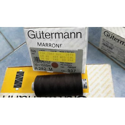 Scatola da 10 Spolette filato Gutermann Tilolo No 120 A282 colore Marrone