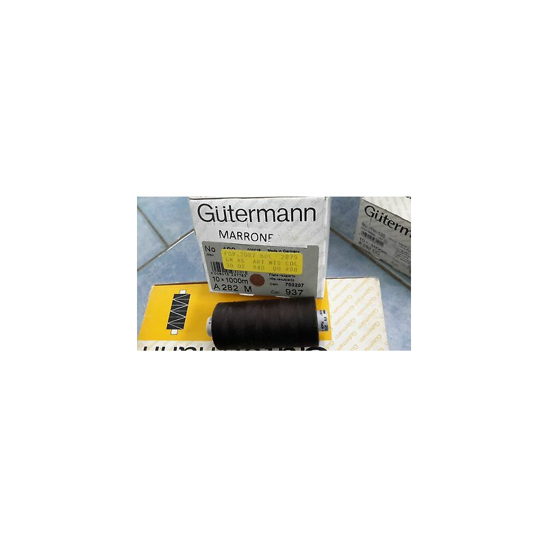 Scatola da 10 Spolette filato Gutermann Tilolo No 120 A282 colore Marrone