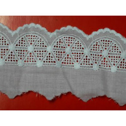 Metri 1 Passamaneria pizzo sangallo merletto bianco alta cm 5 circa