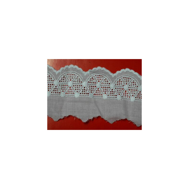 Metri 1 Passamaneria pizzo sangallo merletto bianco alta cm 5 circa