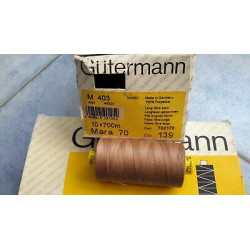 Scatola da 10 Spolette filato Gutermann Tilolo No 70 Mara colore beige 13