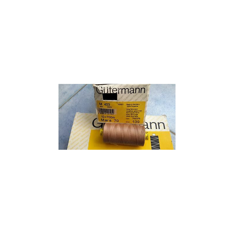 Scatola da 10 Spolette filato Gutermann Tilolo No 70 Mara colore beige 13