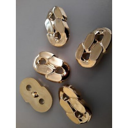 n 5 Bottoni a otto in plastica colore oro cm 2,2x3,8 foro dietro