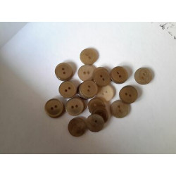 n 60 Bottoni rotondi in plastica marroncino trasparente cm 1,6 a 2 fori