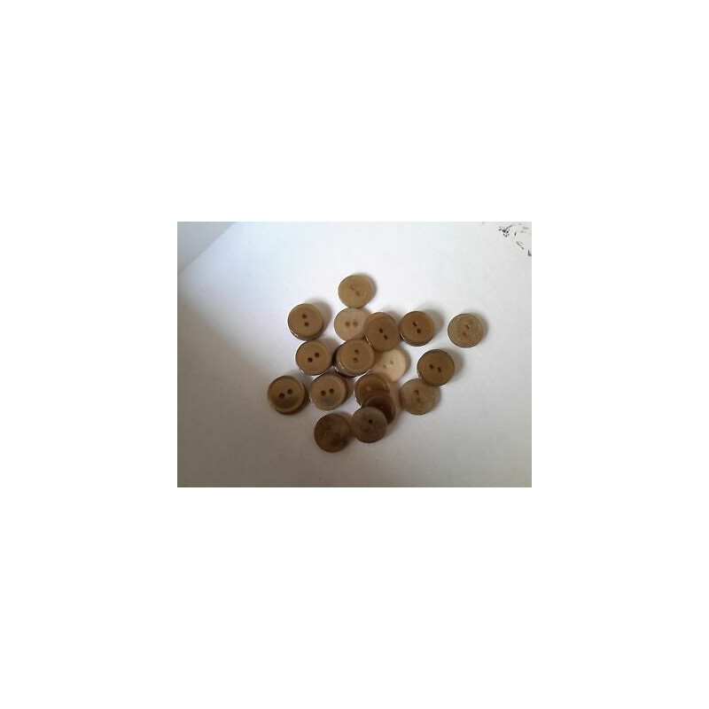 n 60 Bottoni rotondi in plastica marroncino trasparente cm 1,6 a 2 fori
