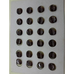 n 24  Bottoni bottoncini quadratii plastica colore marrone beige cm 1,2 a 