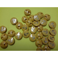n 60 Bottoni bottoncini rotondi plastica giallo ocra mm 14 foro dietro 
