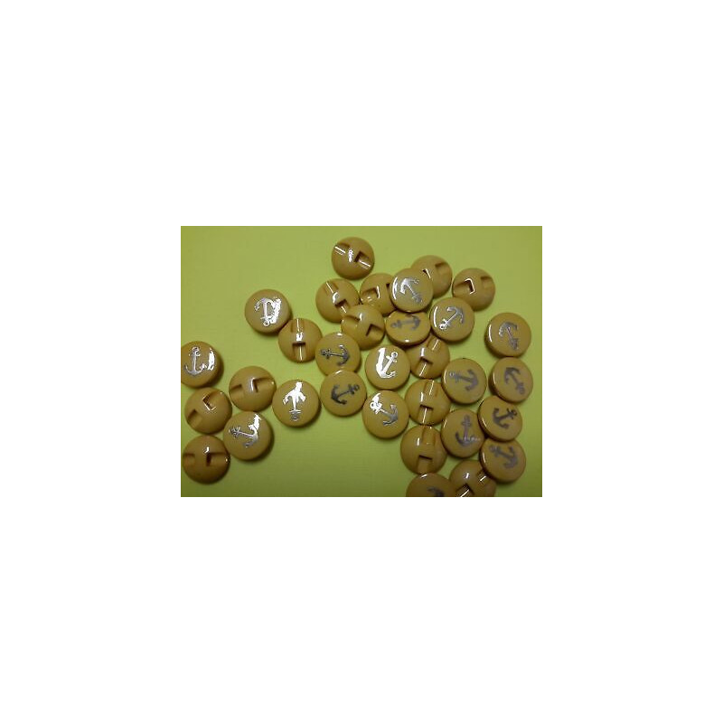 n 60 Bottoni bottoncini rotondi plastica giallo ocra mm 14 foro dietro 