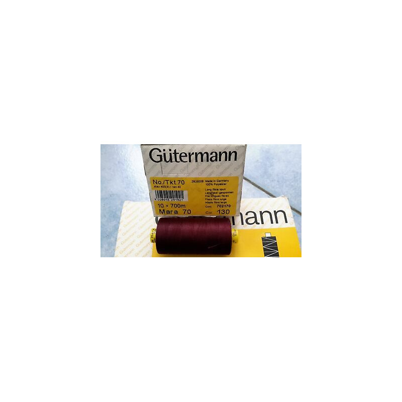 Scatola da 10 Spolette filato Gutermann Tilolo No 70 Mara colore vinaccia