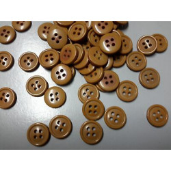 N. 60 Bottoni rotondi in plastica colore marroncino 4 fori mm 12 circa